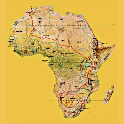 Map of Africa with the Planned Route